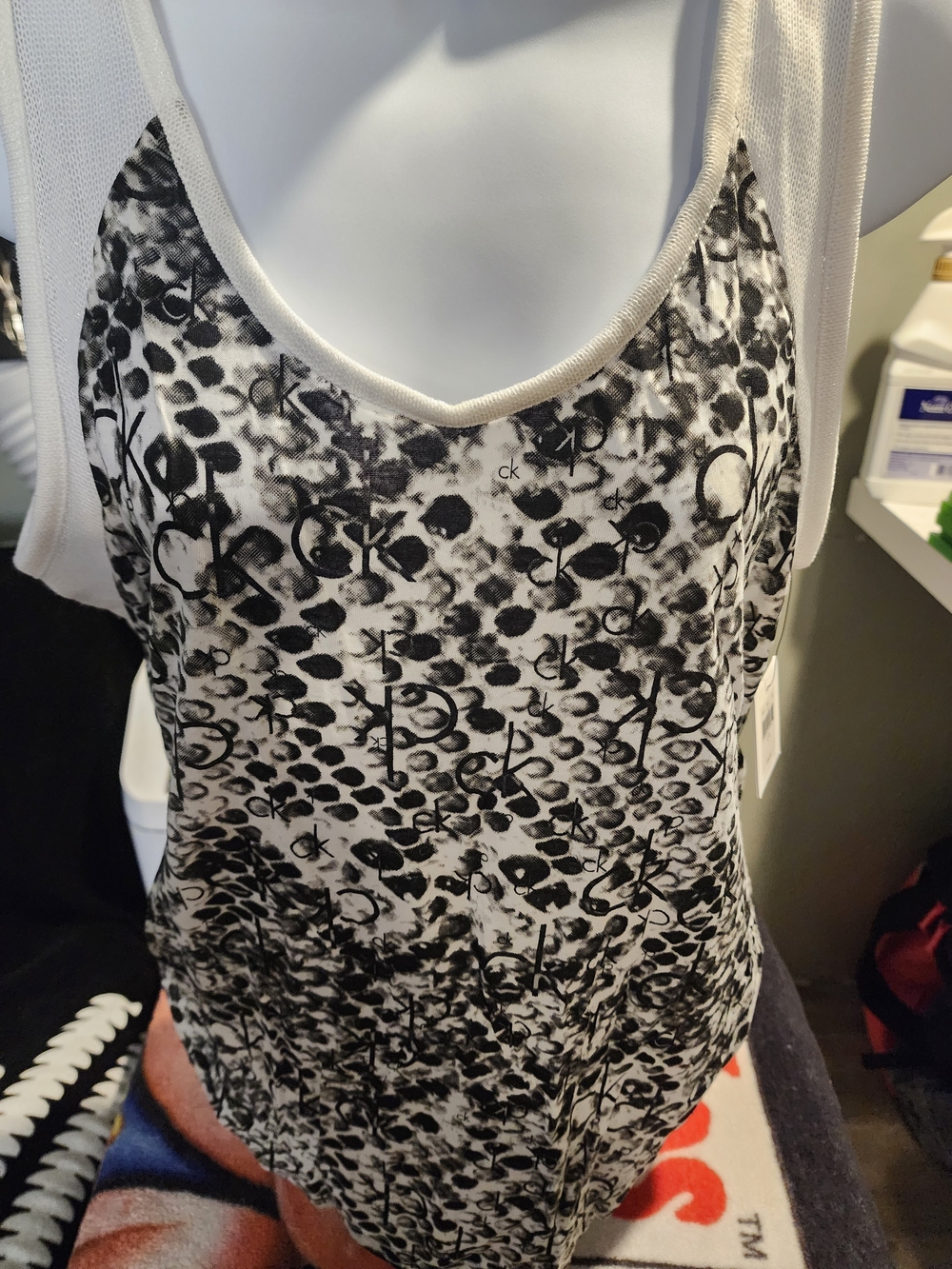 Calvin Klein Black & White Logo Print Tank